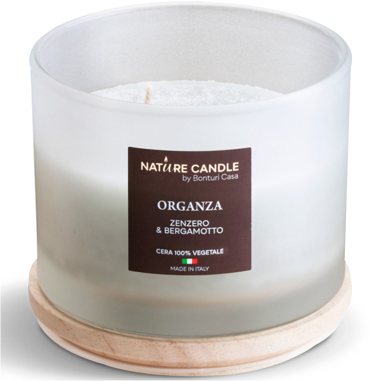 CANDELA 380GR VEGETALE VETRO ORGANZA ATELIER