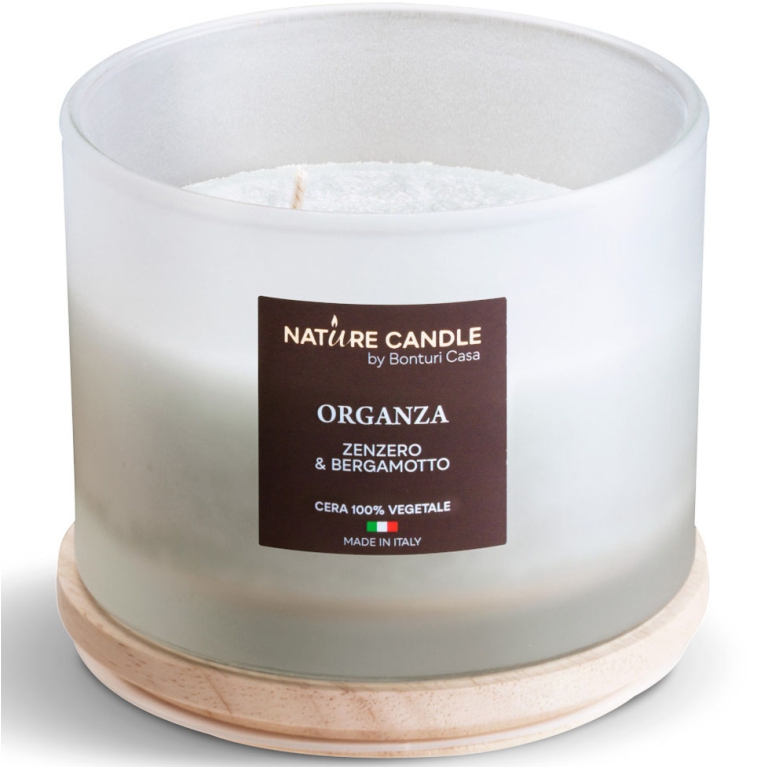 CANDELA 380GR VEGET.VETRO ORGANZA ATELIER