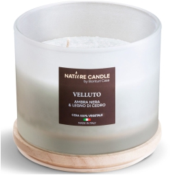 CANDELA 380GR VEGETALE VETRO VELLUTO ATELIER