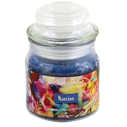 CANDELA 90GR VEGETALE IN GIARA VETRO NARCISO