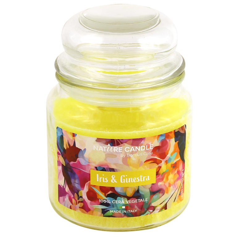 CANDELA VEGETALE 380GR IN GIARA VETRO IRIS&GINESTR