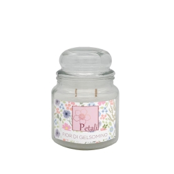 CANDELA 380GR VEGETALE IN GIARA VETRO GELSOMINO