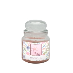 CANDELA 380GR VEGETALE IN GIARA VETRO MAGNOLIA