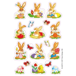 ADESIVI PASQUALI 2 FOGLI HASCHENMALER CONIGLI