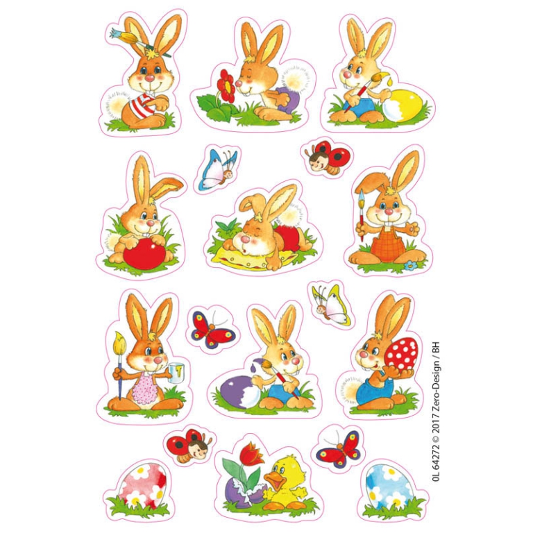 ADESIVI PASQUALI 2 FOGLI HASCHENMALER CONIGLI