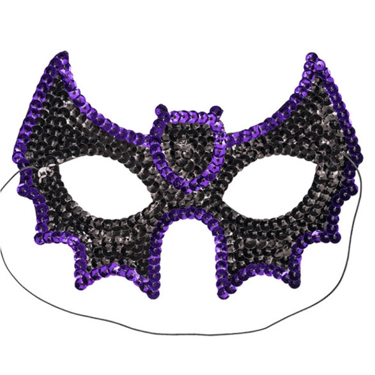 MASCHERA DOMINO PIPISTRELLO TESSUTO E PAILETTES 2