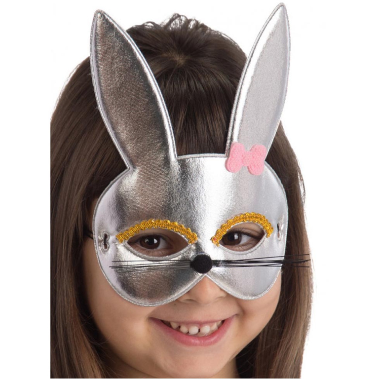 MASCHERA CONIGLIETTA BIMBA ARGENTO