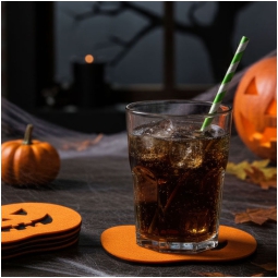 SOTTOBICCHIERI IN FELTRO HALLOWEEN 11CM 4PZ