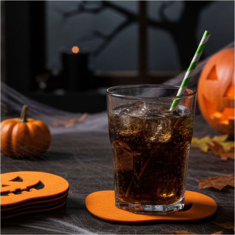 SOTTOBICCHIERI IN FELTRO HALLOWEEN 11CM 4PZ