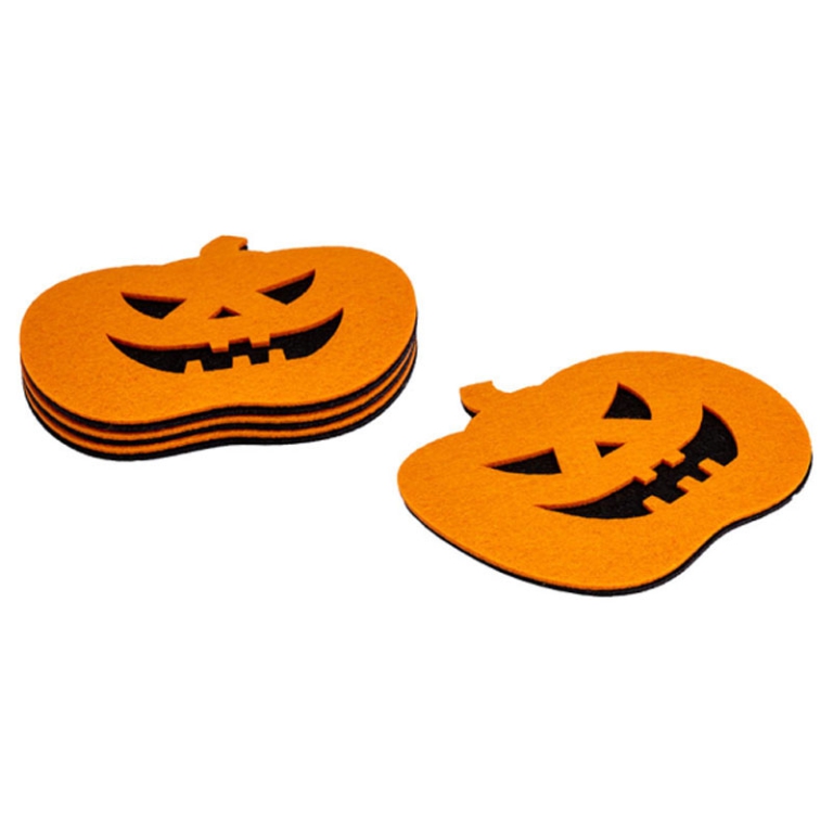 SOTTOBICCHIERI IN FELTRO HALLOWEEN 11CM 4PZ 2
