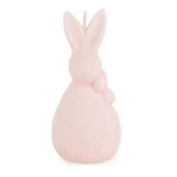 CANDELA CONIGLIO ROSA CON FIOCCO H 14CM