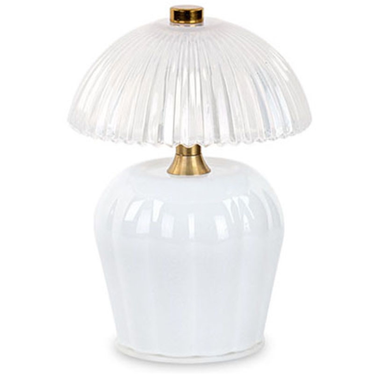 LAMPADA VETRO H14,5CM    BIANCA CON SCATOLA