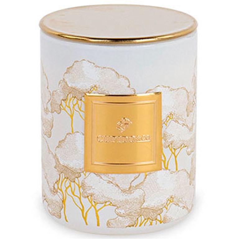 CANDELA INTRECCI AVORIO  CON SCATOLA D6H8CM