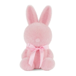 CONIGLIETTO FLOCCATO ROSA H 18CM