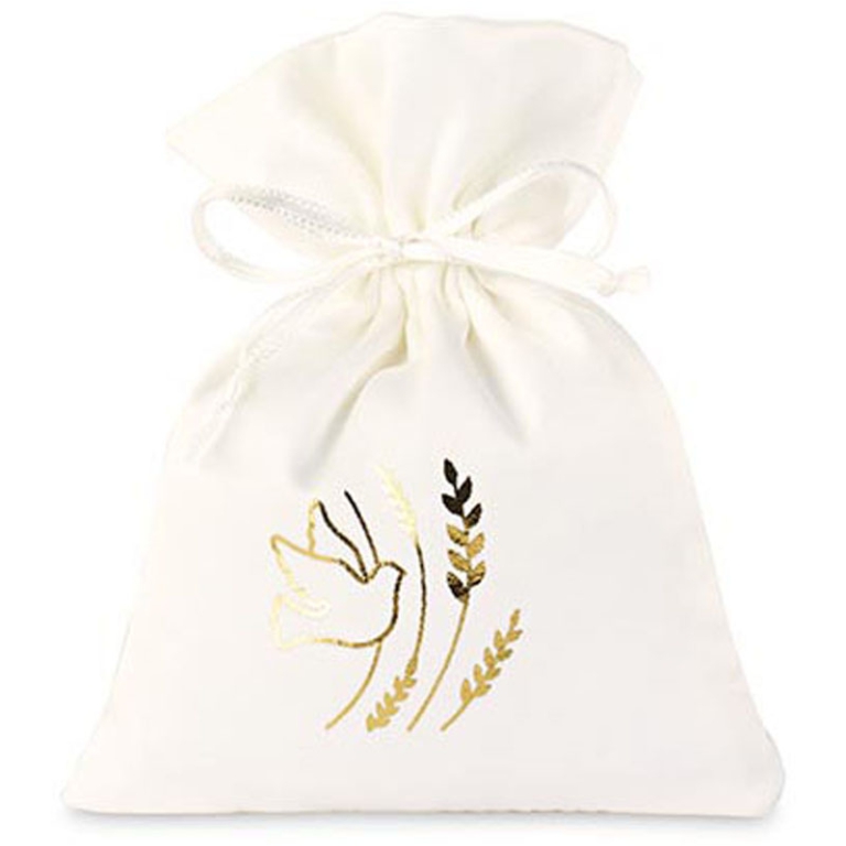 SACCHETTO RASO 10X14CM   12PZ BIANCO COLOMBA