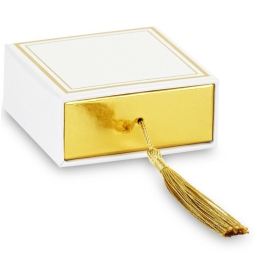SCATOLA CASSA BIANCA E ORO NAP. 70X70X30MM 6PZ