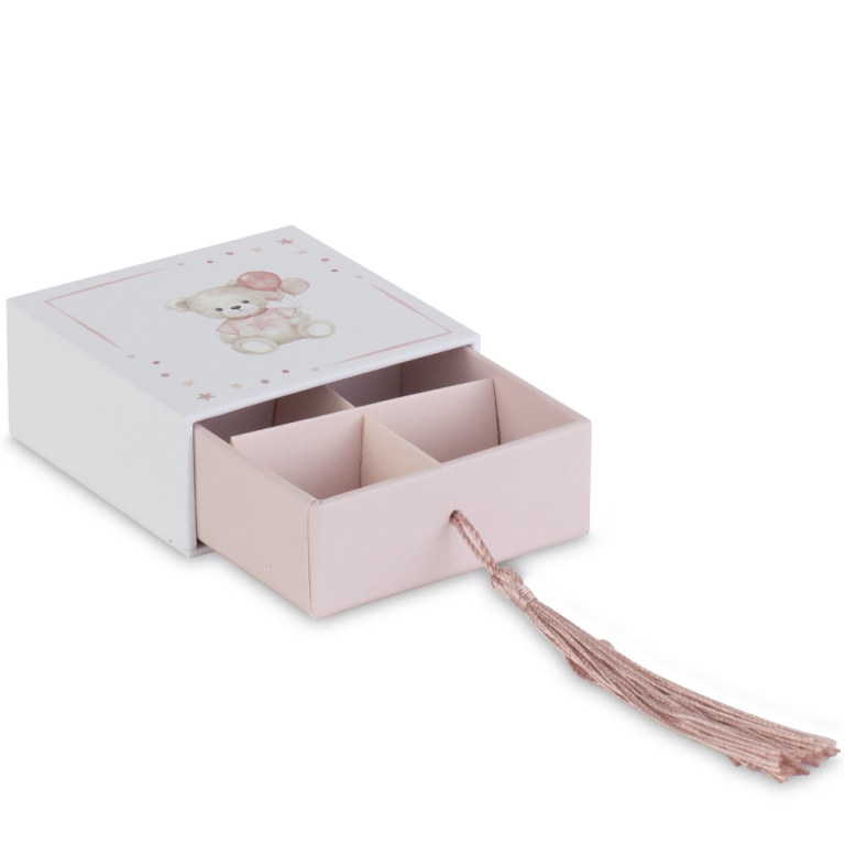 SCATOLINA 6PZ 7X7H3CM    ROSA ORSETTO PALLONCINI 2