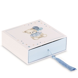SCATOLINA 6PZ 12X12H4CM  CIELO ORSETTO PALLONCINI