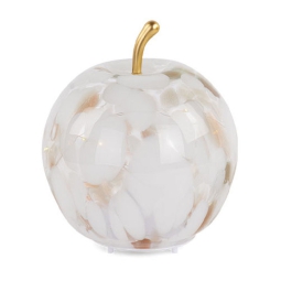 DECORO MELA BIANCA/RAME C/LED RICARICABILE 17,5CM