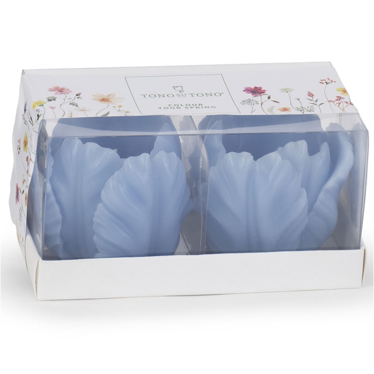 CANDELA TULIPANO 2 PEZZI     AZZURRO