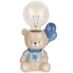 ORSETT0 LAMPADA PORCELLANA H22CM PALLONCINI AZZURRI