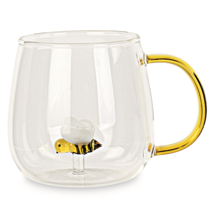 MUG IN VETRO CON APE     D9H9CM GIFTBOX