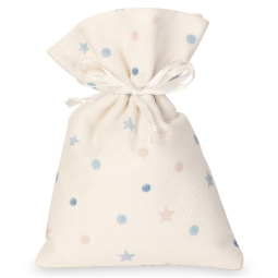 SACCHETTO 12PZ 10H14CM   BIANCO STELLINE CIELO