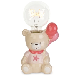ORSETT0 LAMPADA PORCELLANA H22CM PALLONCINI ROSA