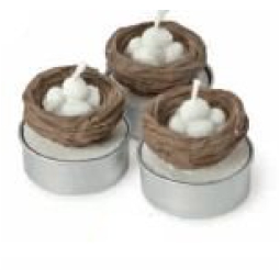 SET 6 CANDELE NIDO CON UOVO H4CM