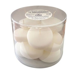 CANDELA GALLEGGIANTE 12PZ D7CM BIANCA