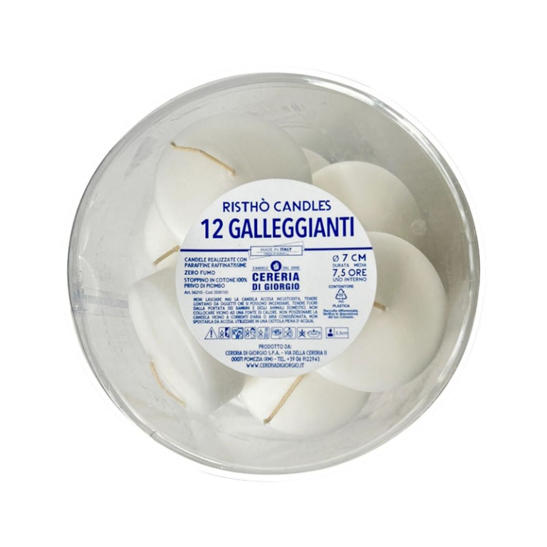 CANDELA GALLEGGIANTE 12PZ D7CM BIANCA 2