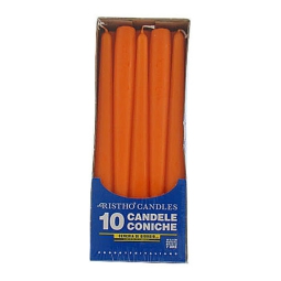 CANDELA CONICA 10PZ 25CM ARANCIO