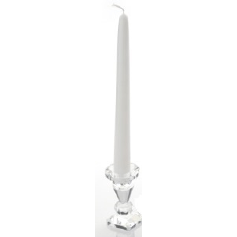 CANDELA CONICA 6PZ 25CM BIANCO LACCATO