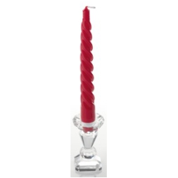 CANDELA TORCIGLIONE H21CM ROSSO LACCATO 6PZ