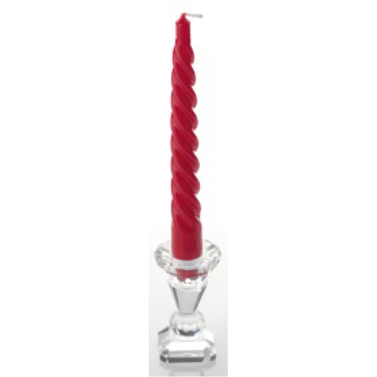 CANDELA TORCIGLIONE H20CM ROSSO LACCATO 6PZ