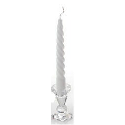 CANDELA TORCIGLIONE H20CM BIANCO LACCATO 6PZ