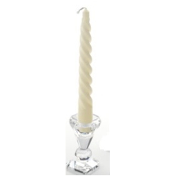 CANDELA TORCIGLIONE H20CM AVORIO LACCATO 6PZ