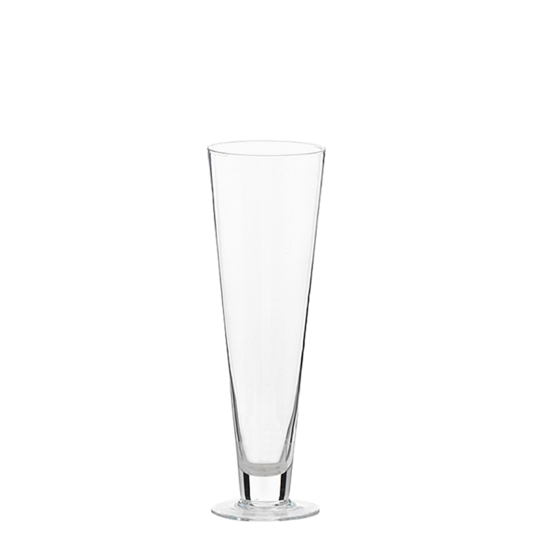 VASO CONO CON PIEDE VETRO  D10 H50CM TRASPARENTE