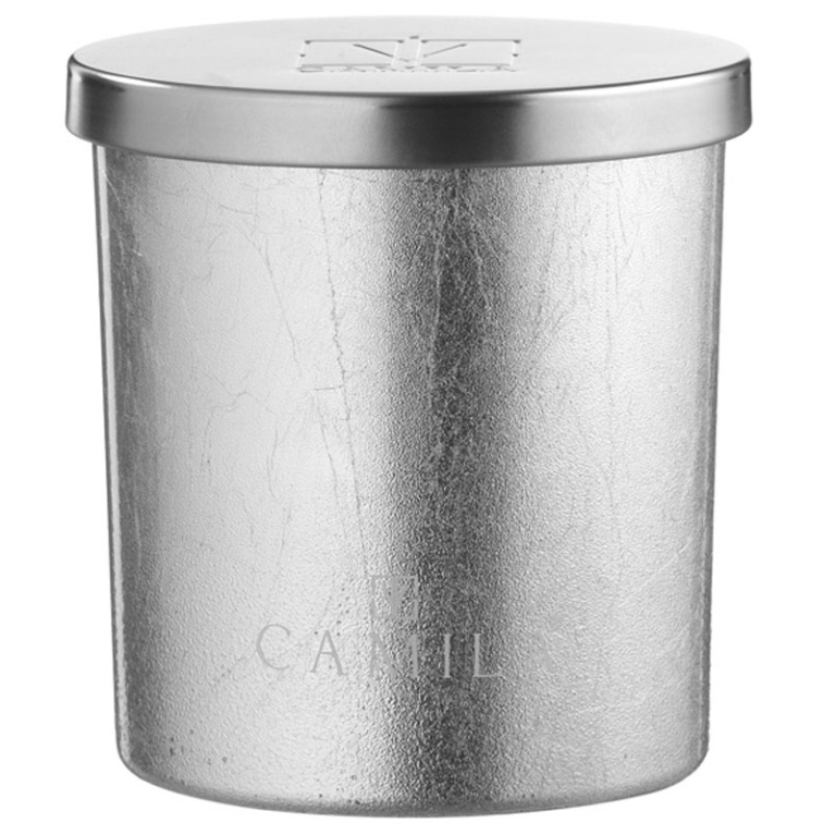 CANDELA 140GR D8H8CM     ARGENTO FICHI E MANDORLE