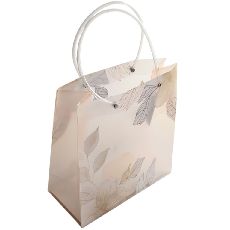 SHOPPER PPL 21X10H22CM   CREMA CON MANICI