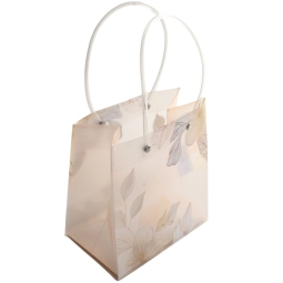 SHOPPER PPL 16X10H17CM   CREMA CON MANICI