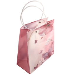 SHOPPER PPL 21X10H22CM   ROSA CON MANICI