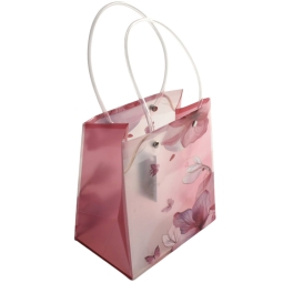 SHOPPER PPL 16X10H17CM   ROSA CON MANICI