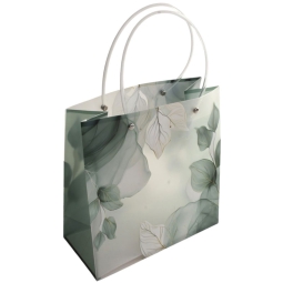 SHOPPER PPL 21X10H22CM   VERDE CON MANICI