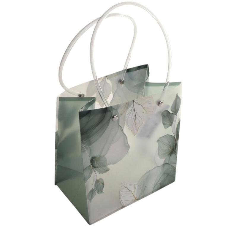 SHOPPER PPL 16X10H17CM   VERDE CON MANICI