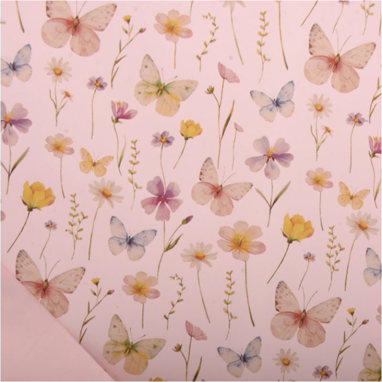 BOBINA PPL 100CMX25MT    FANTASIA FLOREALE ROSA