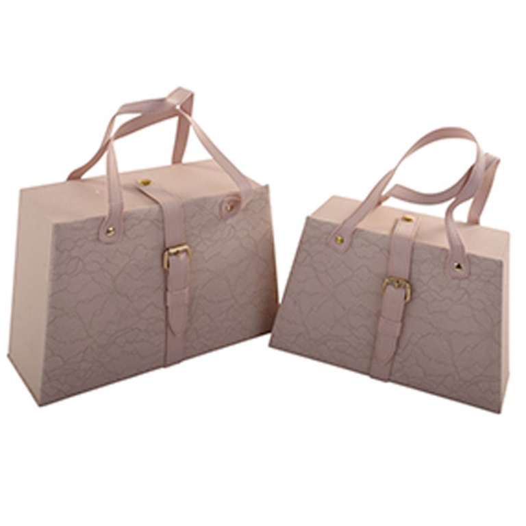 SCATOLA SET 2 PEZZI ROSA     CON MANIGLIA E FIBBIA