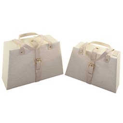 SCATOLA SET 2 PEZZI BIANCA   CON MANIGLIA E FIBBIA