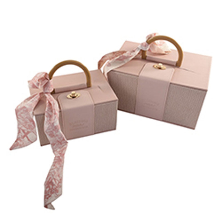 SCATOLA REGALO SET 2 PEZZI ROSA CON MAGNIGLIA E FIOCCO