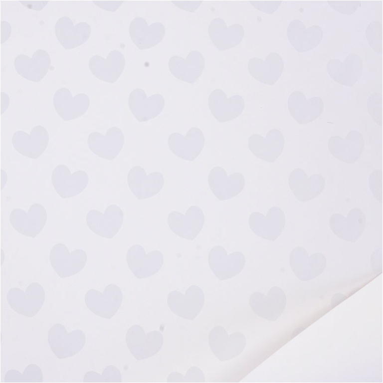 BOBINA PPL 100CMX25MT    CUORI FONDO BIANCO